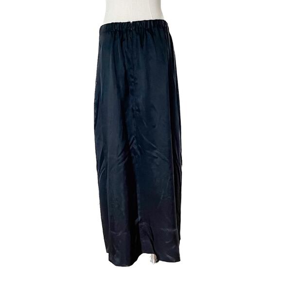 Vintage 80s black taffeta maxi skirt size medium M - Picture 3 of 8